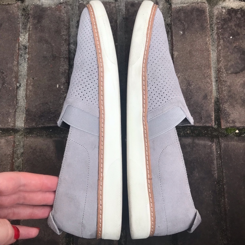 VGUC Vionic Malina Perforated Suede Slip On Shoes in Gray | Size 9.5 - Picture 9 of 11